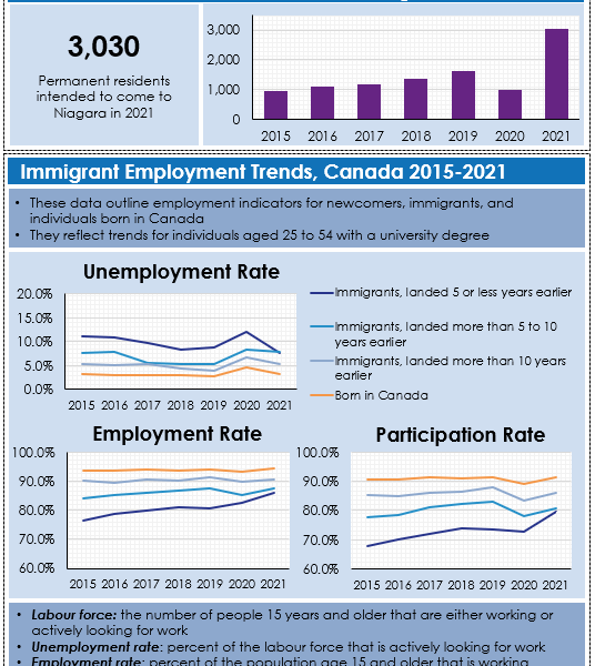 2021 Immigrant and Newcomer Employment Trends infographic